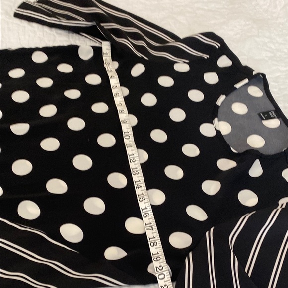 Polka Dot and Stripe Black Dress - Picture 3 of 8